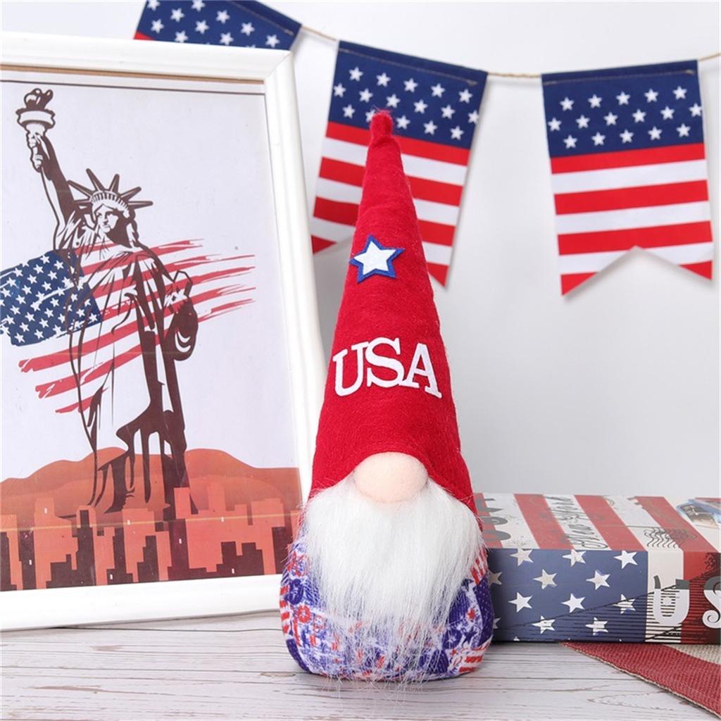 New Independence Day Cute Faceless Figurines, American Day Dwarf Dolls, Faceless Decorative Items