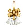 Three-Dimensional Metal Christmas Bowknot Decoration with 2 Iron Bells and Top Hanging Loop for Storefronts and Hotel Lobbies