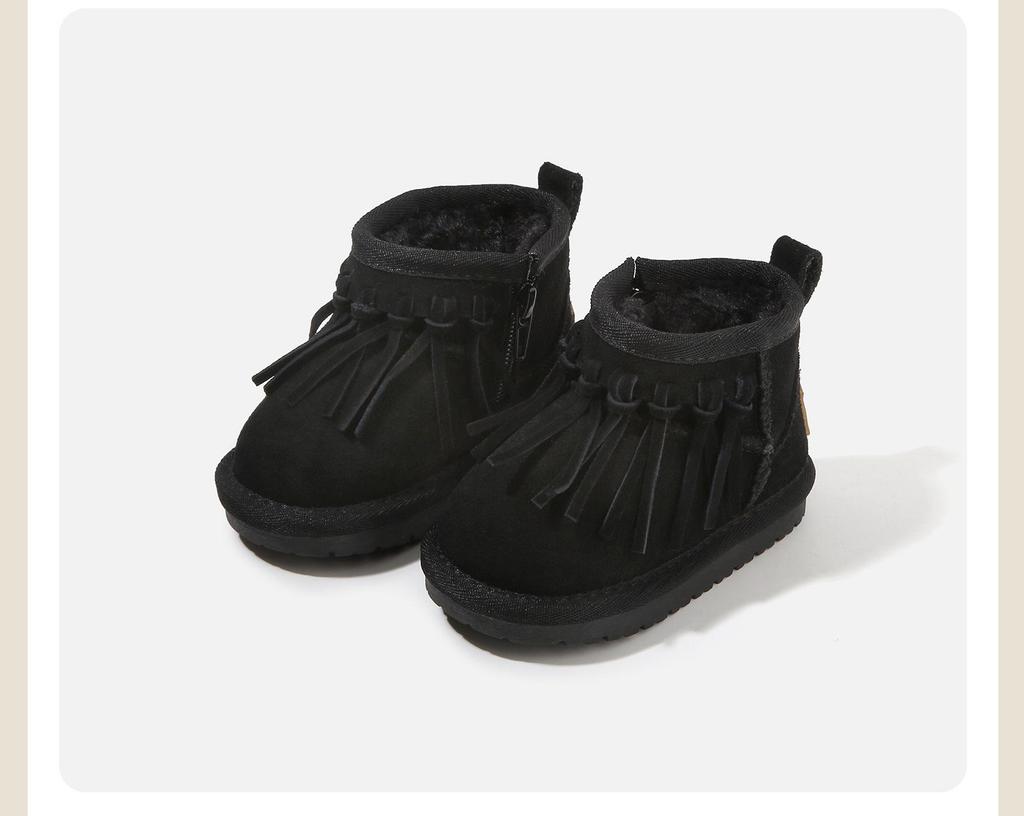 Baby Walker Girls' Snow Boots: Velvet-Lined, Non-Slip Winter Shoes