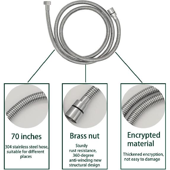 RV Outdoor Shower Head Kit with Garden Hose Fitting and Suction Cup - RV Outside Shower - Easily Installed and Removed On Outside of Camper(RV Shower