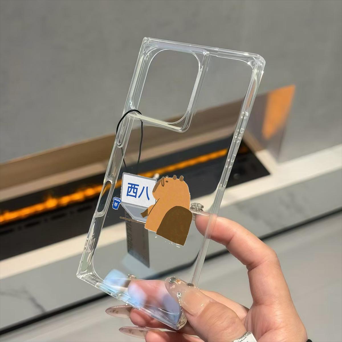 

Square Back Tube Protection Clear Case For iPhone 15 Plus 12 16 ProMax 14 Pro Max 13 11 Anti-Oxygen,Playing Computer Dolphin Pattern Casing iphone 11 ProMax