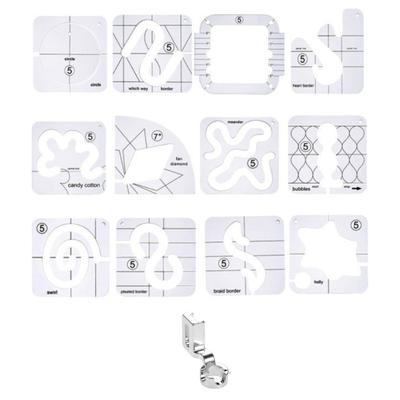 13 Pcs Frees Motion Quilting Template Set Acrylic Ruler Quilting Stencil Sewing Ruler Quilting Ruler for Quilting