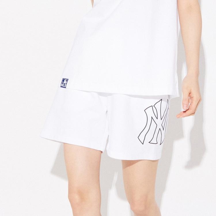 New MLB Base Logo Casual Shorts Unisex White 3ASPB0223-50WHS