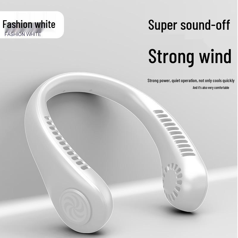 New M8 Rechargeable Bladeless Neck Fan with Long Battery Life & Adjustable Airflow - Portable for Outdoor Use