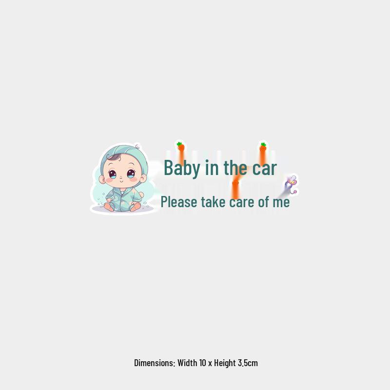 Cartoon Baby On Board Waterproof Sun Protection Reflective Sticker for Car