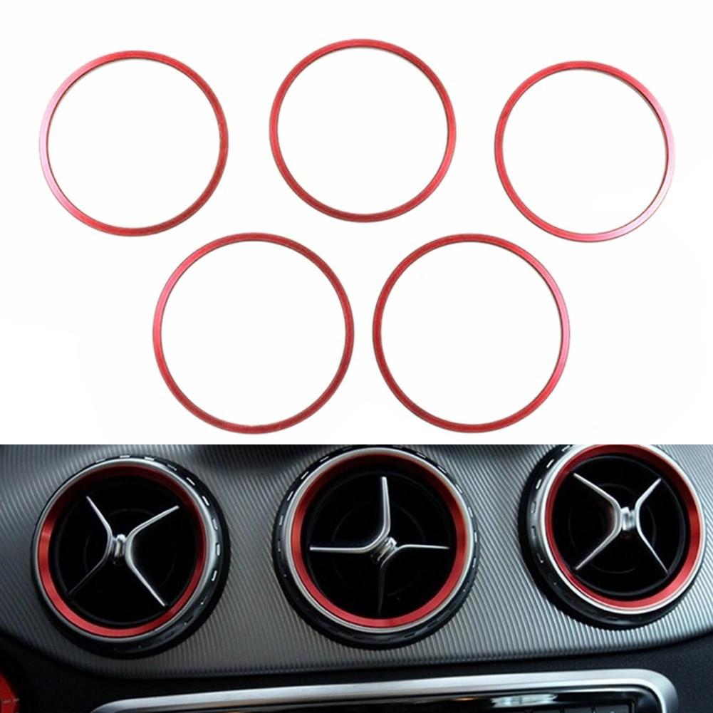 Upgrade Your For Mercedes Interior with Vibrant Red Aluminum Vent Rings