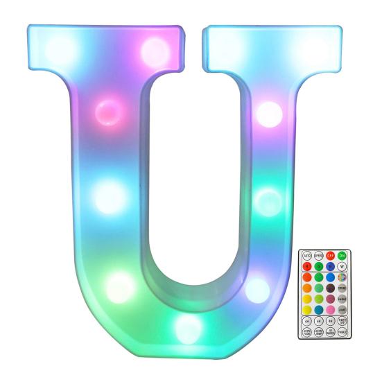 LED Letter Lamp with Remote Control, Dimmable Marquee Alphabet Light for Wedding Birthday Party, Indoor Outdoor Letter