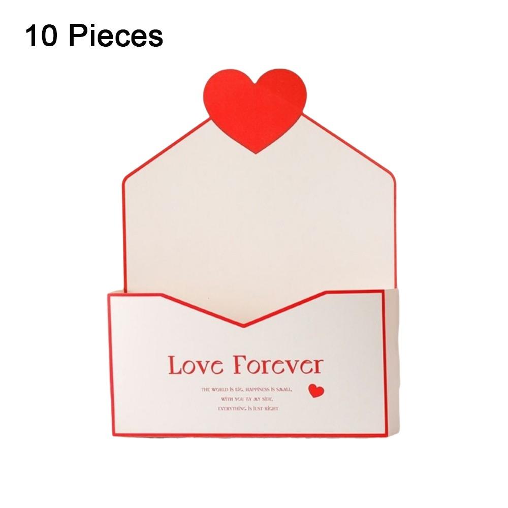 10 Pieces Folding Valentine Envelope Boxes Heart Pattern Flower Gift Box  Romantic Decorations