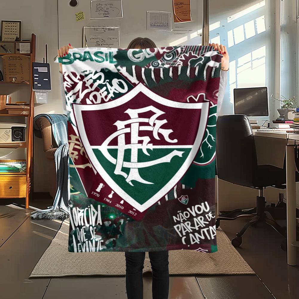 1PC Fluminense Print Flannel Blanket, High quality Comfortable for All Seasons, Home Decor, Warmth and Comfort, Perfect for Christmas Gifts