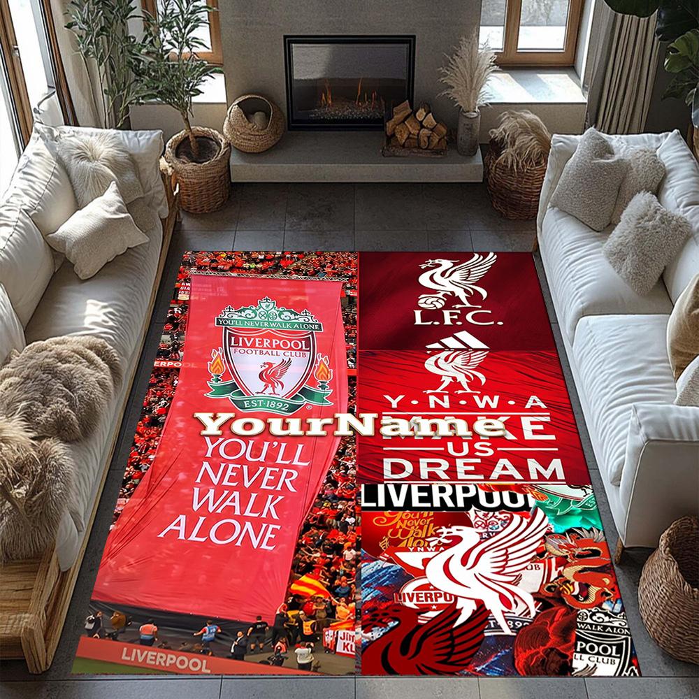 Liverpool Personalized Text Floor Mat Design for Foyer Study Room Decorate Room Dormitory Anti-slip Rug Office Home Decor