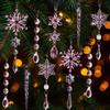 18-Piece Acrylic Crystal Christmas Ornaments Set: Snowflakes & Icicles for Tree Decoration