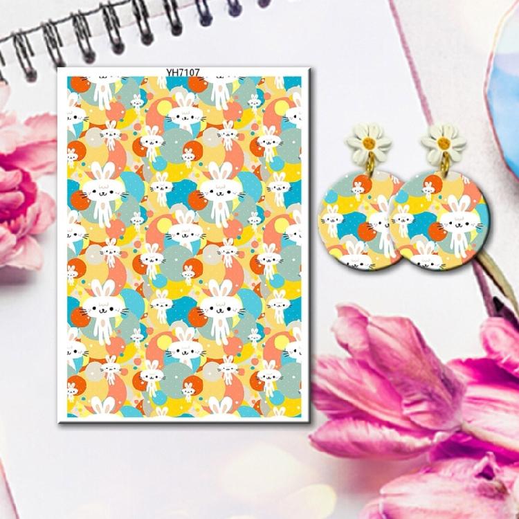 Clay Earrings Transfer Paper Easters Colored Eggs Printing Paper Water Soluble Transfer Decal Clay Transfer Sheets