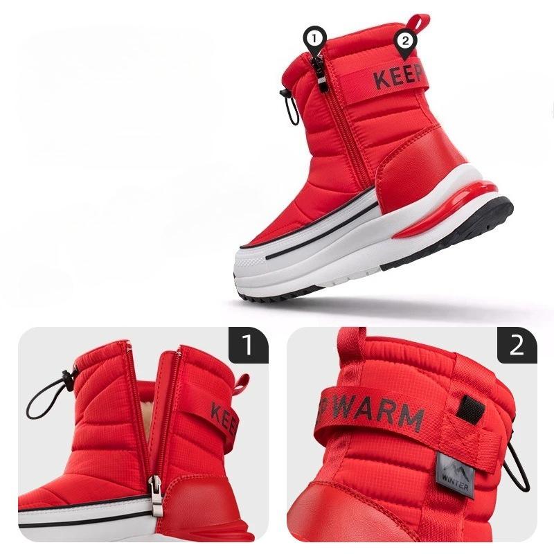 Women's Winter Snow Boots Plus Velvet Thickened Travel Warm Non-Slip Cotton Boots Mid-Tube Boots Cotton Shoes Casual Comfortable