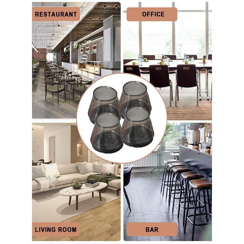 Silicone Chair Leg Floor Protectors for Hardwood,8Pcs Non-Slip Furniture Leg Caps,Quiet Rubber Table Feet Covers for 3-4cm Round Legs,Anti-Scratch