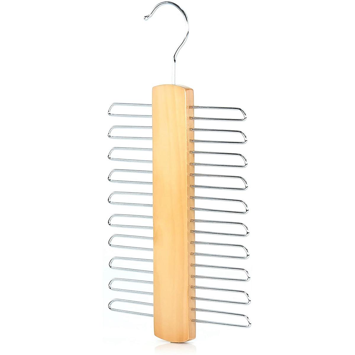 

Wardrobe 20 Bar Wooden Scarfs Storage Hanger Tie Rack Belt Organiser 1PC