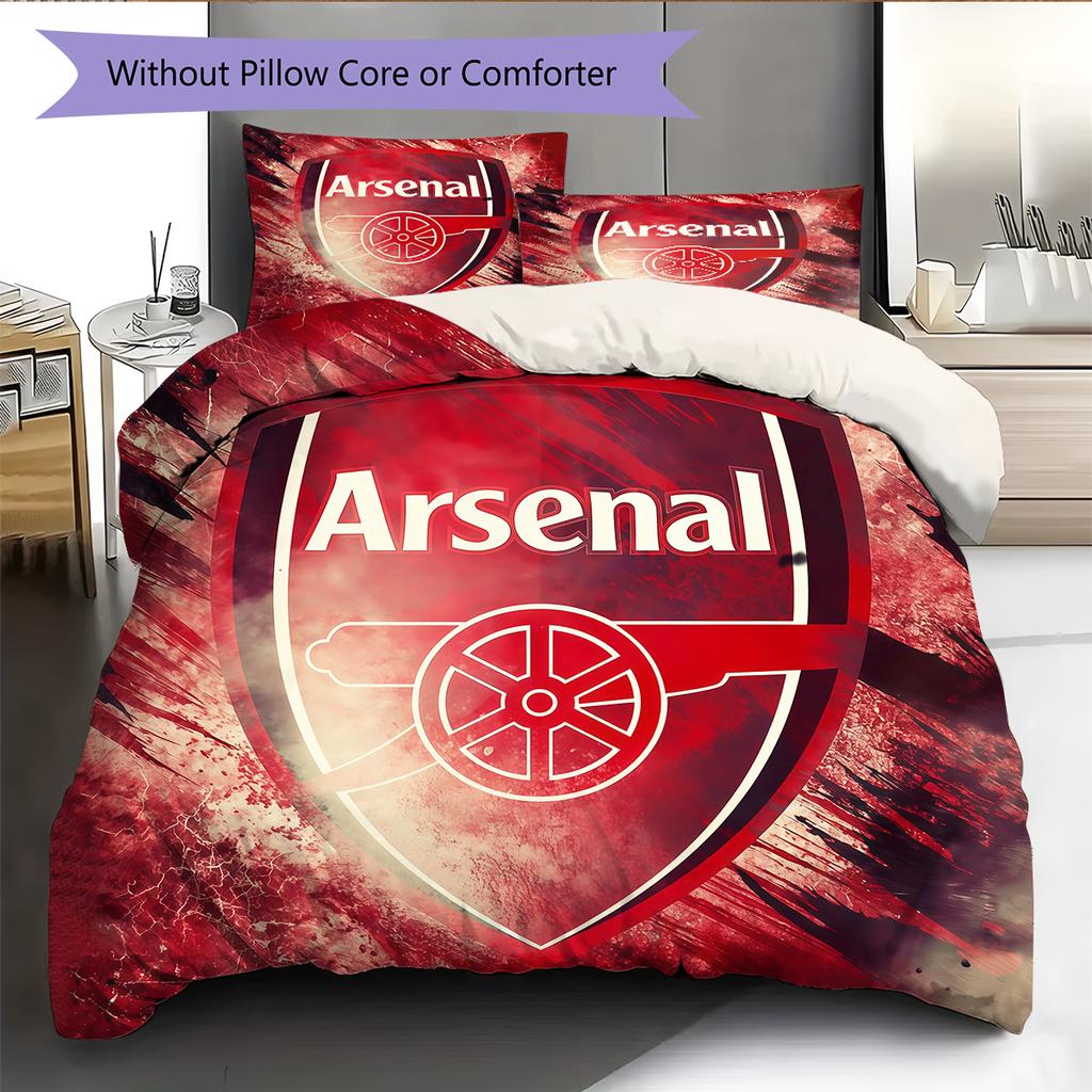 Biancheria da letto con motivo Arsenal Football Club Decorazione per la casa Regalo di compleanno (1 * copripiumino + 2 * federa, senza nucleo)