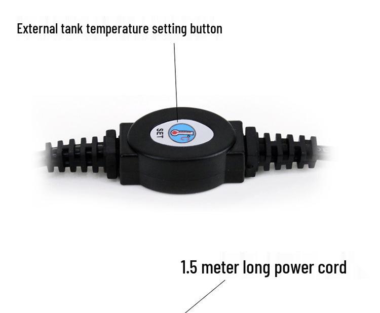 Aquarium Heating Rod with External Controller - Explosion-Proof, Variable Frequency, Constant Temperature for Fish and Turtle Tanks.