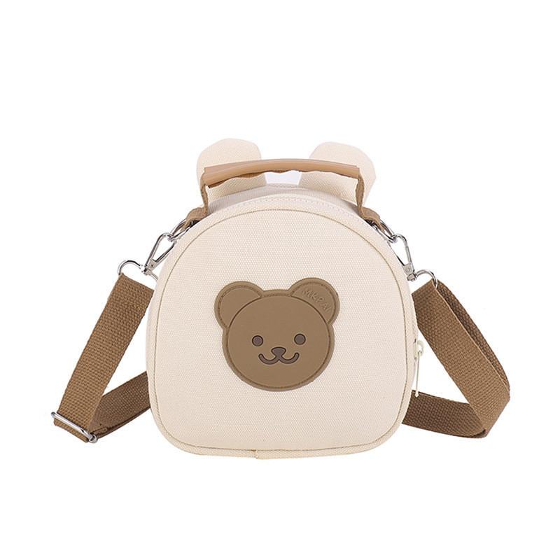 Adorable Cartoon Bear Crossbody Bag For Kids Breathable Fabric Cute Design