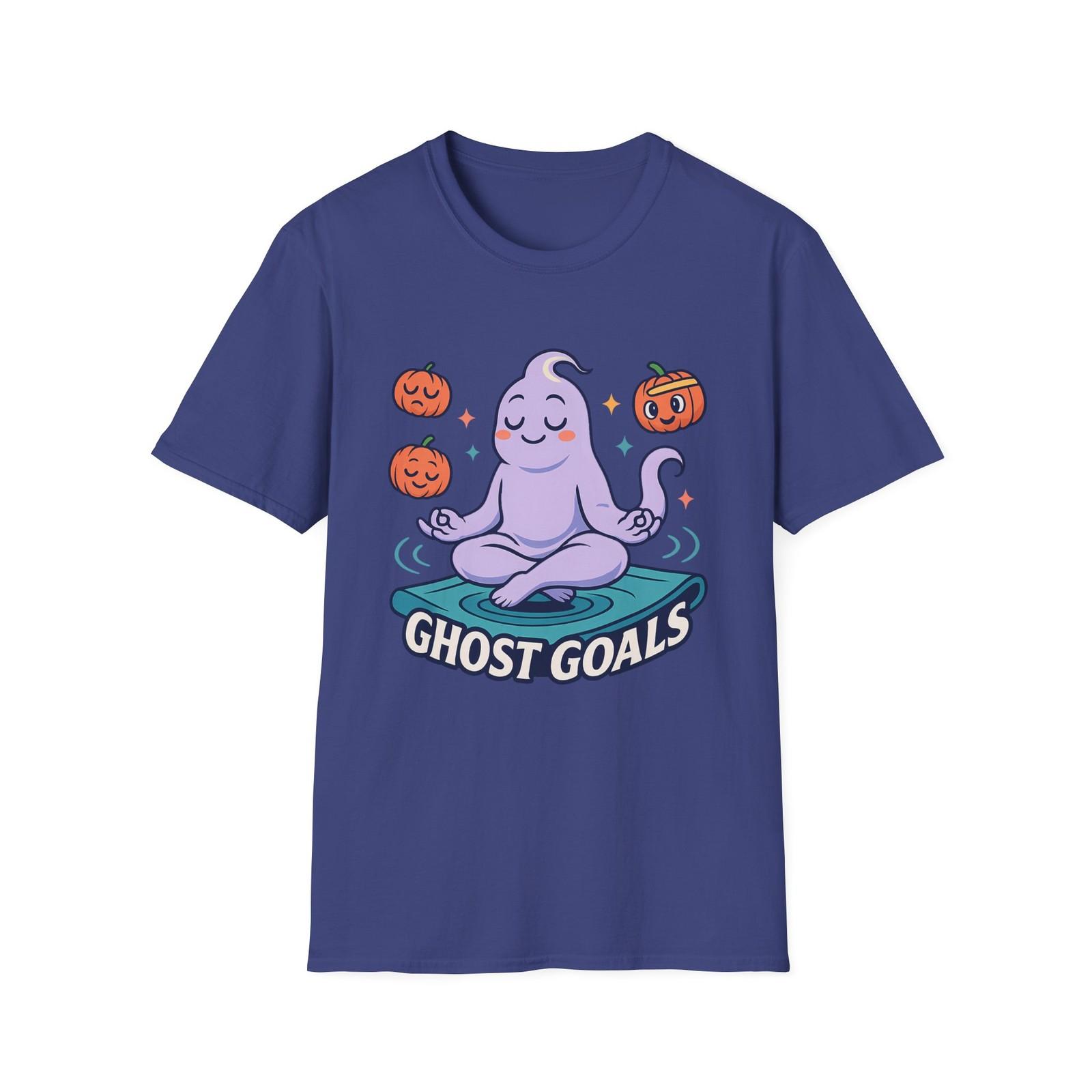 Unisex Softstyle T-Shirt Mens Womens Tees Top Ghost Goals Yoga Meditation Halloween Pumpkin Cute Tee M