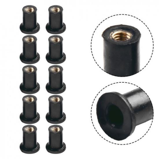 10pc Fairing Screw W/ Nut Neoprene For Fairing Casement Motorcycle Windshield