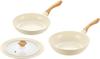 Yokoyama Verite IH Ceramic Coated Frying Pan (26cm) & Frying Pan (28cm) & Glass Lid (Compatible with 24, 26, and 28cm Pans) VLIH-1500S