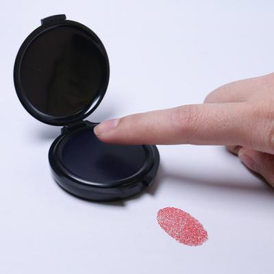 Inkoustová podložka na otisky prstů Podložka na razítko Vodotěsná Kompaktní velikost Přenosná identifikace Zabezpečení Otisk prstu Černá podložka na razítko