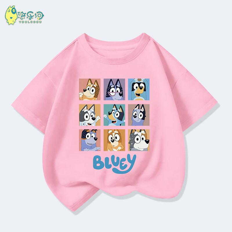 2026 Kids Bluey Cartoon T-Shirt Autumn Winter Short Sleeve Warm Anime Print Comfortable Sweatshirt for Boys and Girls Daily Use