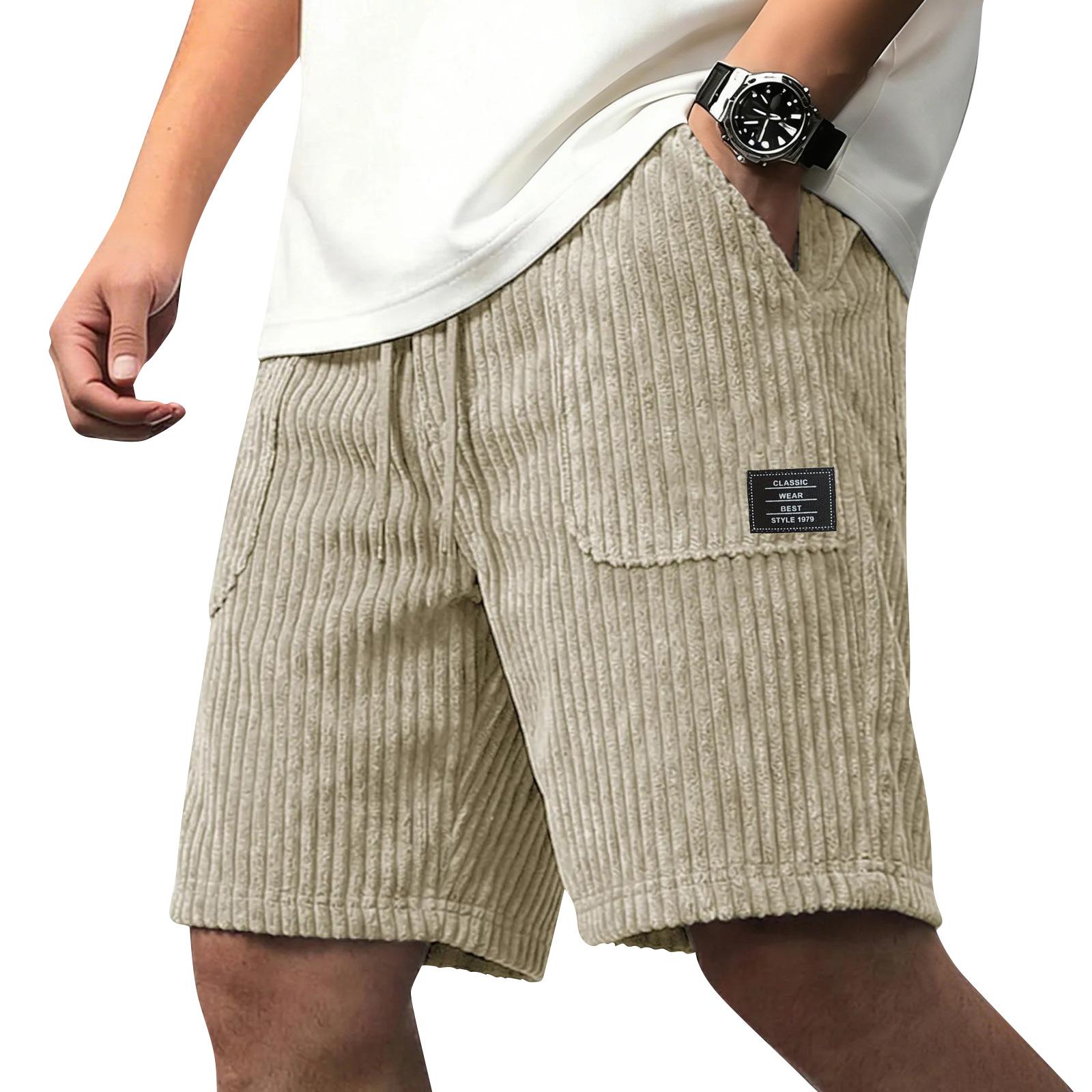 Men s Summer Loose Straight-Leg Beach Shorts Comfortable Shorts L хаки