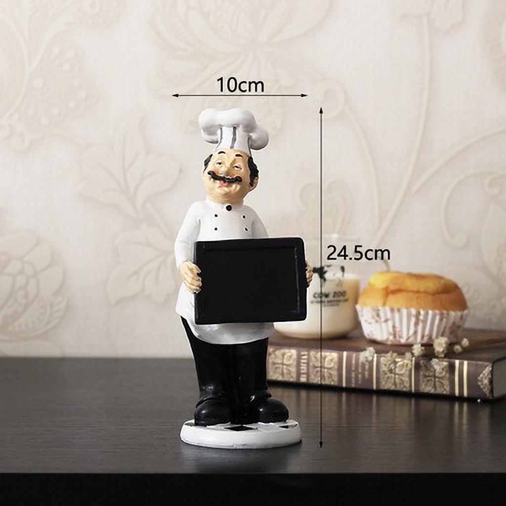Restaurant Resin Decor - Chef Figurine & Bar Ornaments for Cafe, Commercial Kitchen Decorations Durable Resin Craft