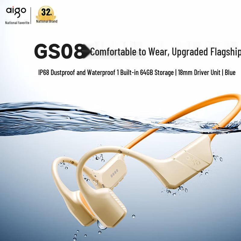 Aigo GS08 Bone Conduction Swimming Headphones with MP3