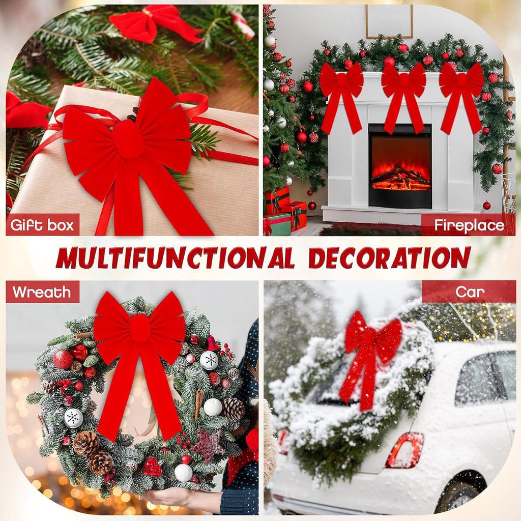 Red Velvet Christmas Bow DIY Gift Box & Tree Decoration