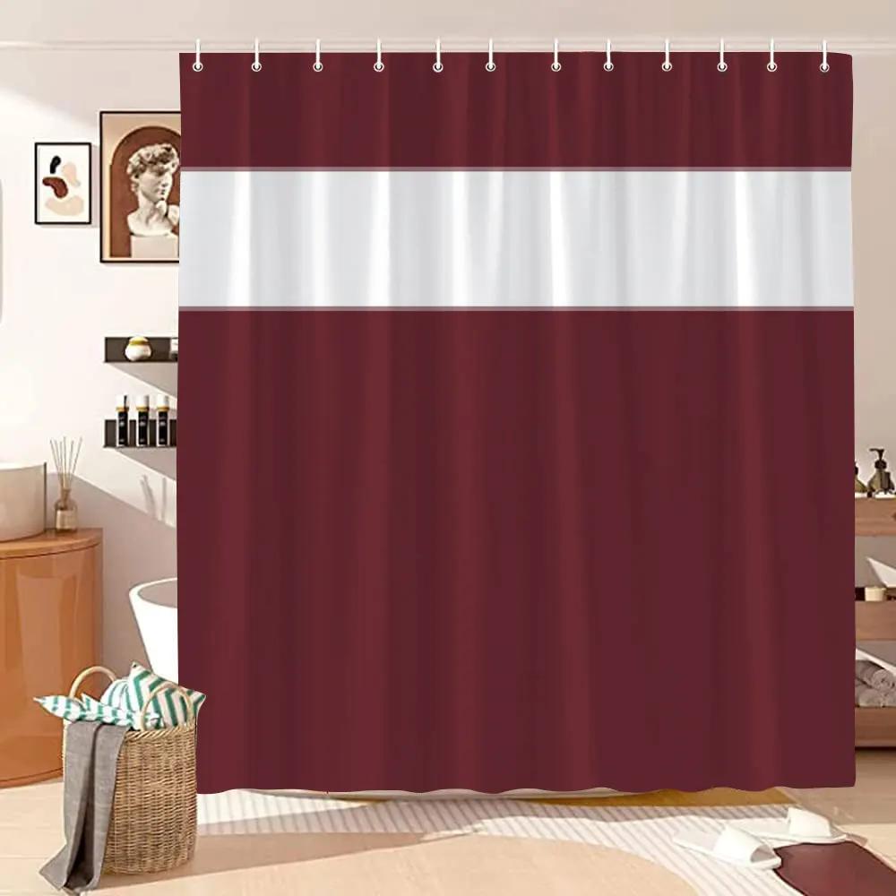 Vintage Geometric Lines Shower Curtain Modern Abstract Bohemian Minimalist Tones Polyester Fabric Shower Curtains Bathroom Decor