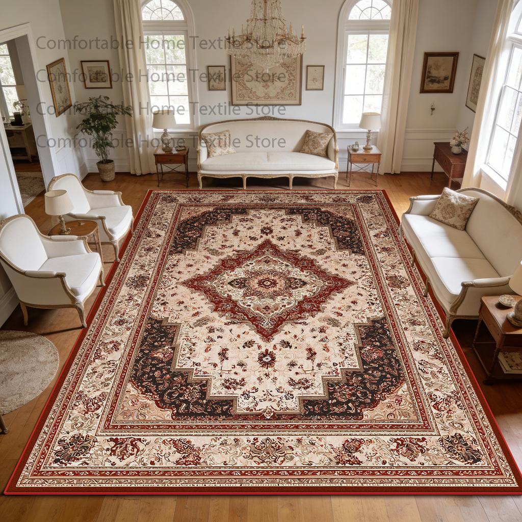 Classic Persian Style Antiskid Living Room Carpet Decoration Bedroom Bedside Washable Rug Large Area Lint-free Luxury Floor Mats