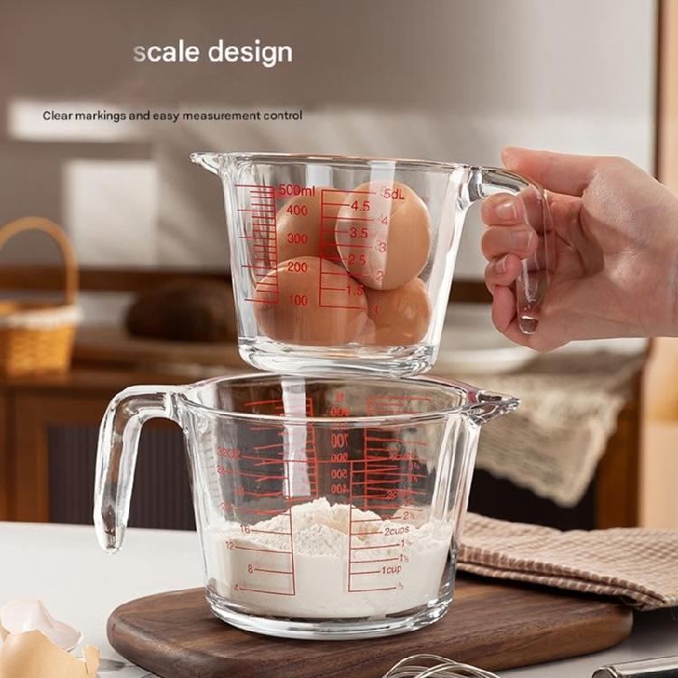 Glass Measuring Cup With Large Capacity And Visible Scale Suitable For Baking Mixing And Liquid Measurement