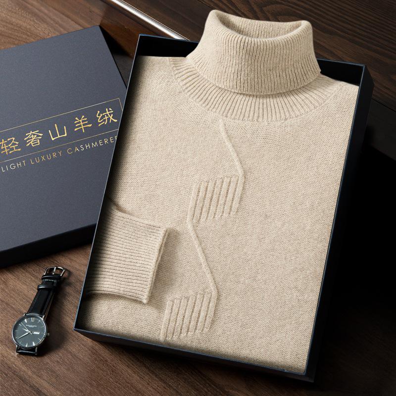 Versatile Men's Cashmere Sweater: Thick, Warm, Business & Casual Winter Wear