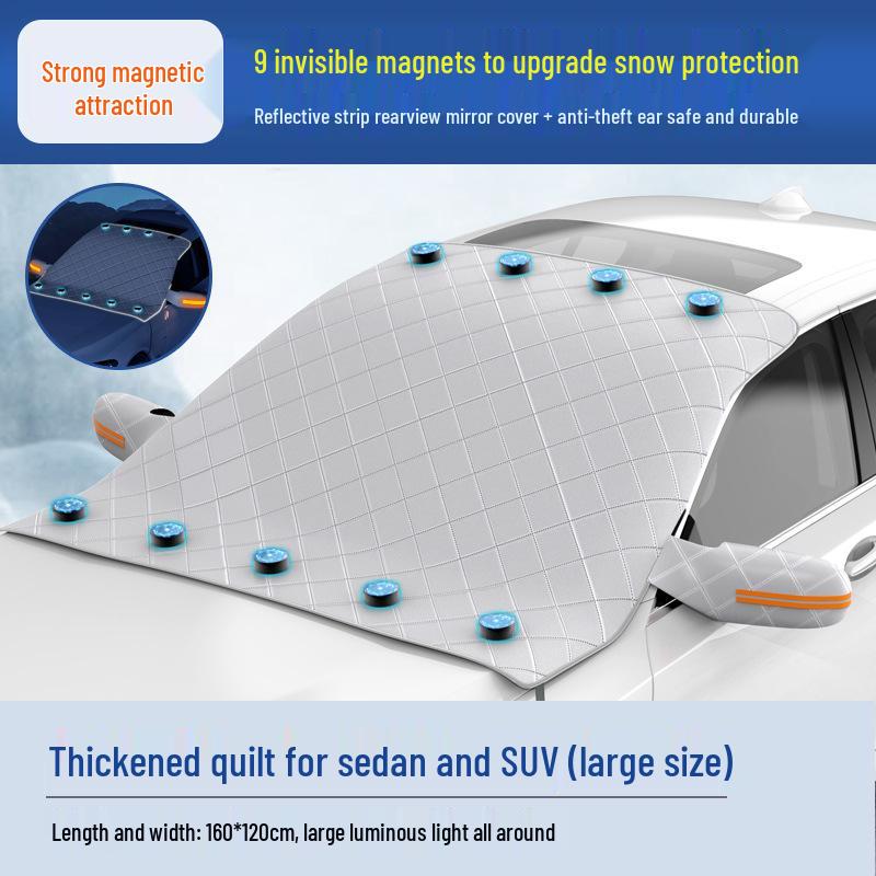 Thickened Magnetic Car Windshield Snow Cover & Frost Protection Sunshade