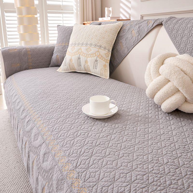 All-Cotton Non-Slip Sofa Cushion Cover: Universal, Luxurious Fabric for All Seasons