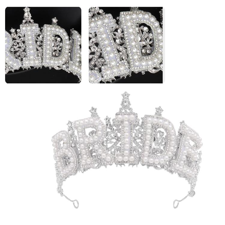 Bridal Pearls Crowns Stylish Graceful Crowns Wedding Photo Accessory Bride Crystal Hairband Wedding Photo Props