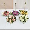 Simulated Artificial Flowers Silk Fake Rose Flower 20cm Candle Rings Wreaths  Window Display