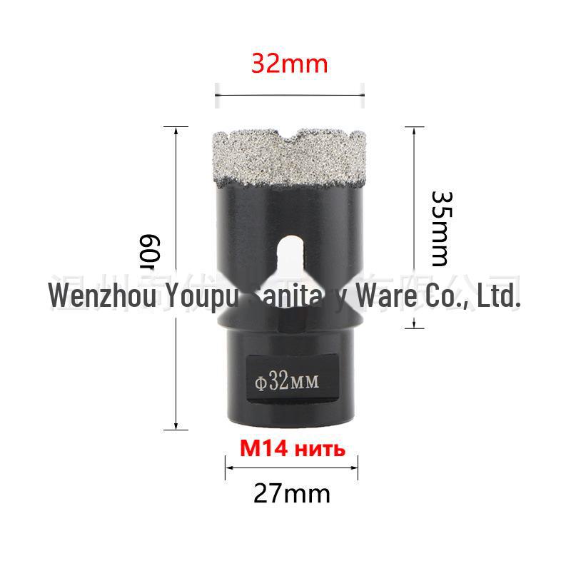 Apriscatole per foratura a secco con brasatura diamantata per foratura di piastrelle, lastre di marmo e roccia, 6 mm-150 mm M14