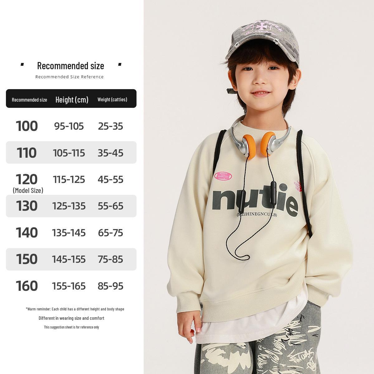 

Fairy Tale Boys Loose Long Sleeve Sweatshirt - Spring/Autumn Korean Style Casual Breathable T-shirt 120 cm