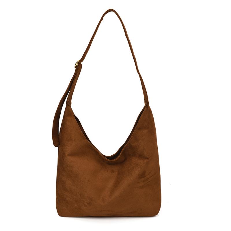 Sueded 2026 Retro Women's Tote: Large-Capacity Commuter Shoulder Bag