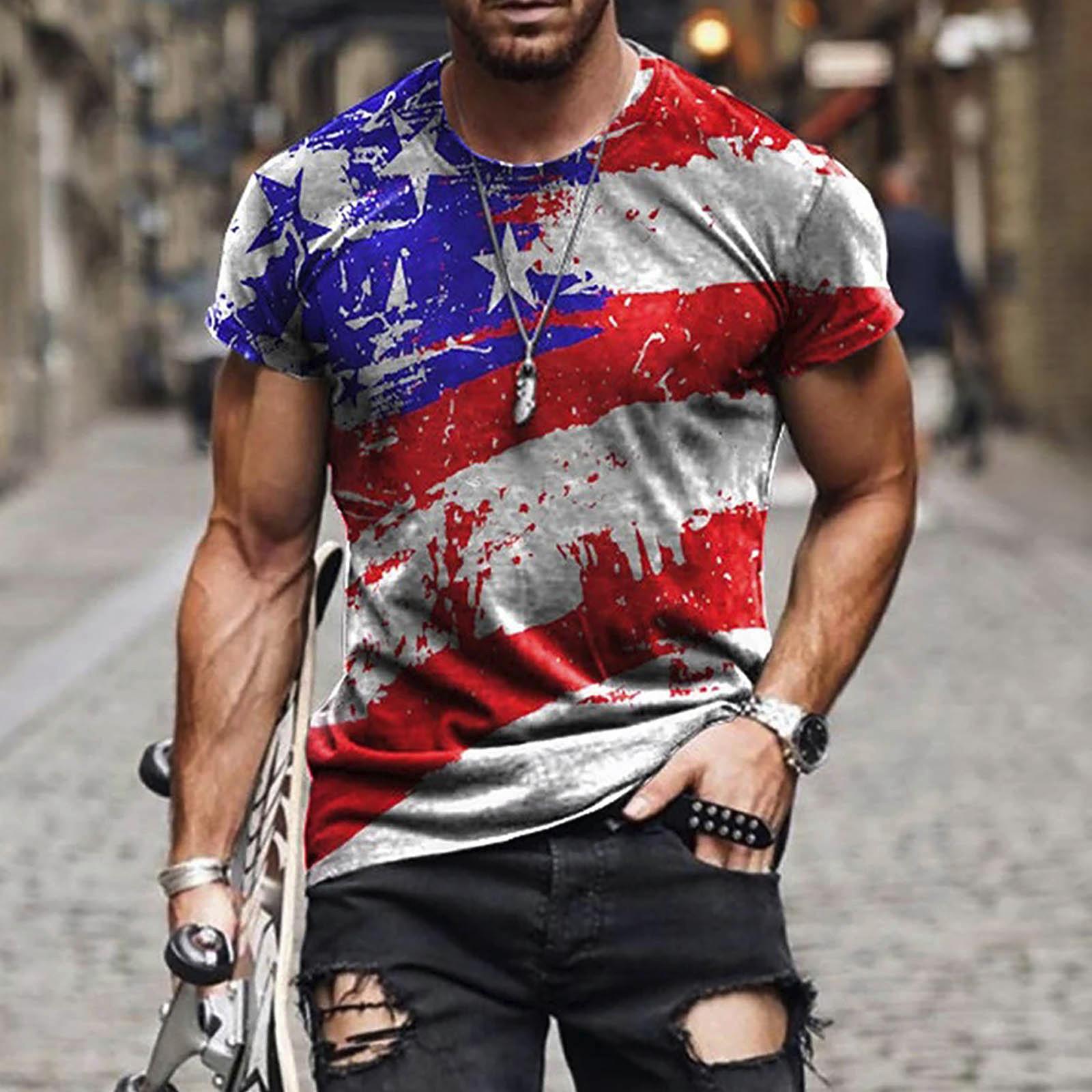 

Чоловіча модна футболка з принтом Street Muscle з коротким рукавом XL червоний