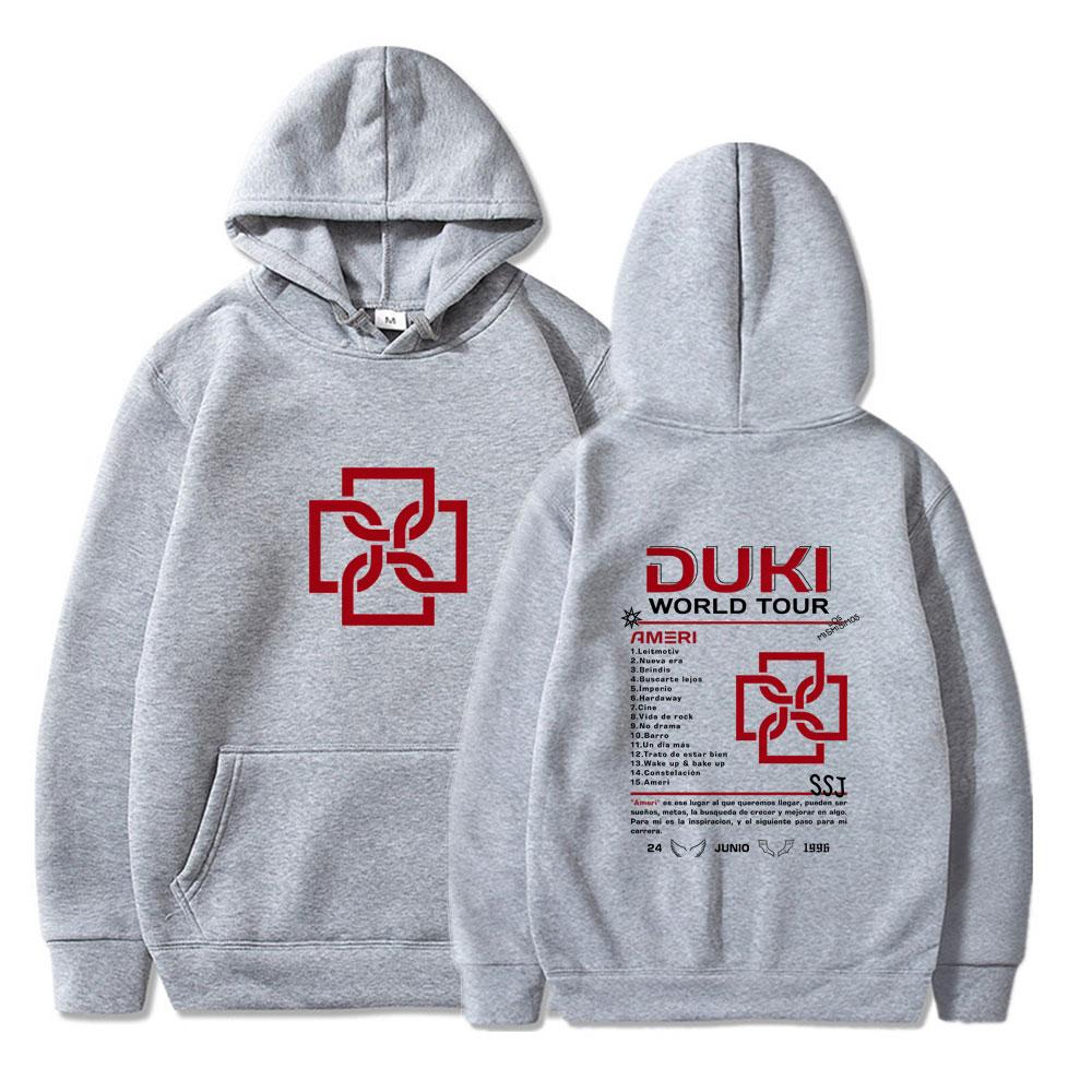 Rapper Duki Ameri World Tour 2025 Merch Hoodie Men Women Clothes Hip Hop Sweatshirts Autumn Winter Fleece Long Sleeve Streetwear