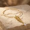 Dark Mermaidcore Fishbone Pendant Choker Necklace for Women Edgy Gold Rhinestone Skeleton Pearl Collar Statement Jewelry