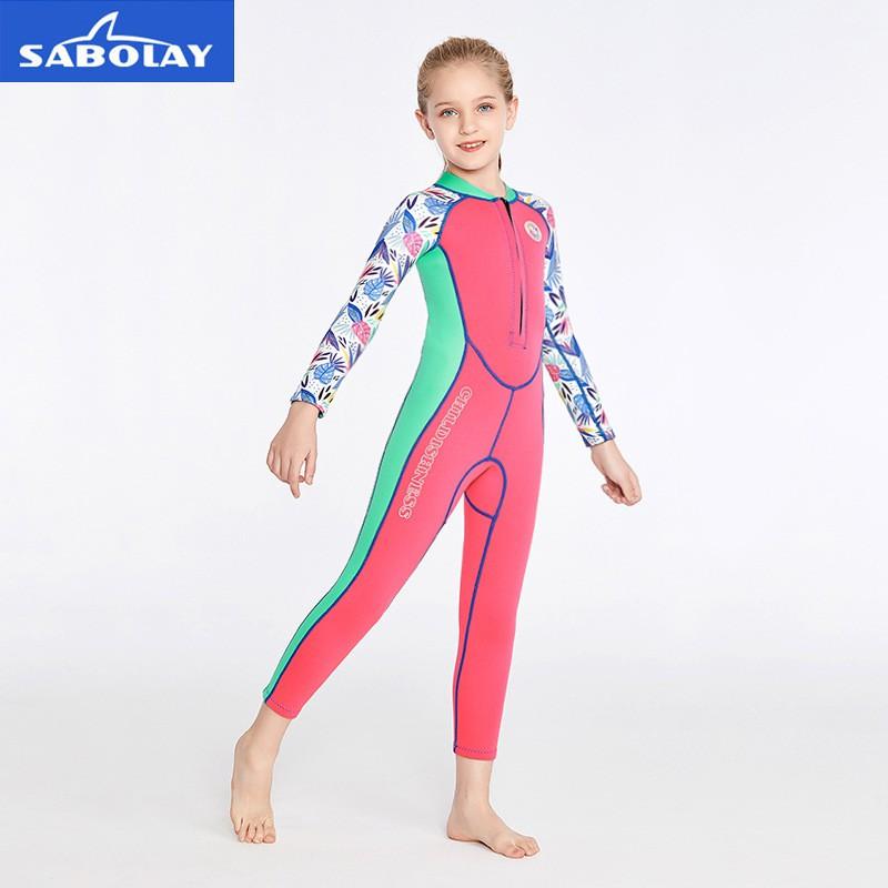 Kids 2mm Neoprene Full Body Wetsuit Swimming Surfing Diving Warm Winter Water Sports Gear