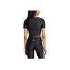 Adidas Originals Rhinestone Trefoil Fashionable Versatile Slim Fit Short Sleeve T-Shirt Women Tops Black IW5681
