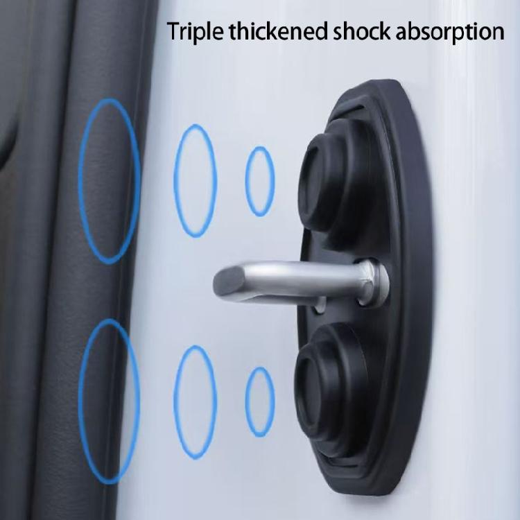 Pack of 4  Car Door Lock Silicone Pads Cushion Shock Minimize Sound Block Moisture Easy Installation for Automobiles