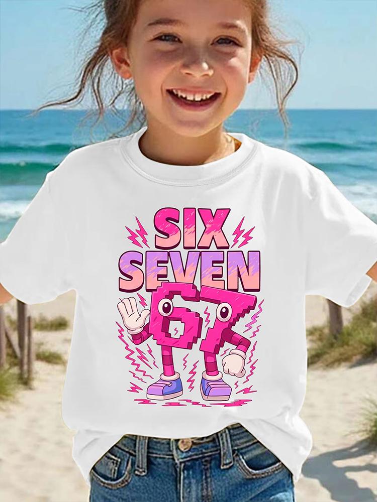 Kids 67 Themed Colorful Print TShirt Soft Cotton Fabric Breathable and Comfortable Ideal for Toddlers and Childrendf0233