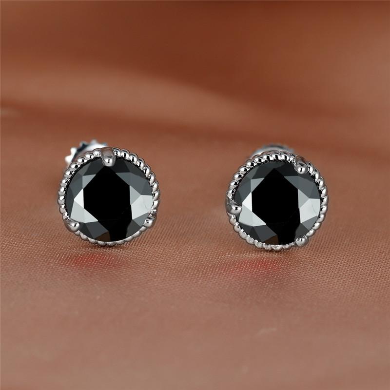 Vintage Screw Back Earrings for Women Men Gold Color Multicolor Zircon Green Blue Black Purple Crystal Wedding Stud Earrings CZ